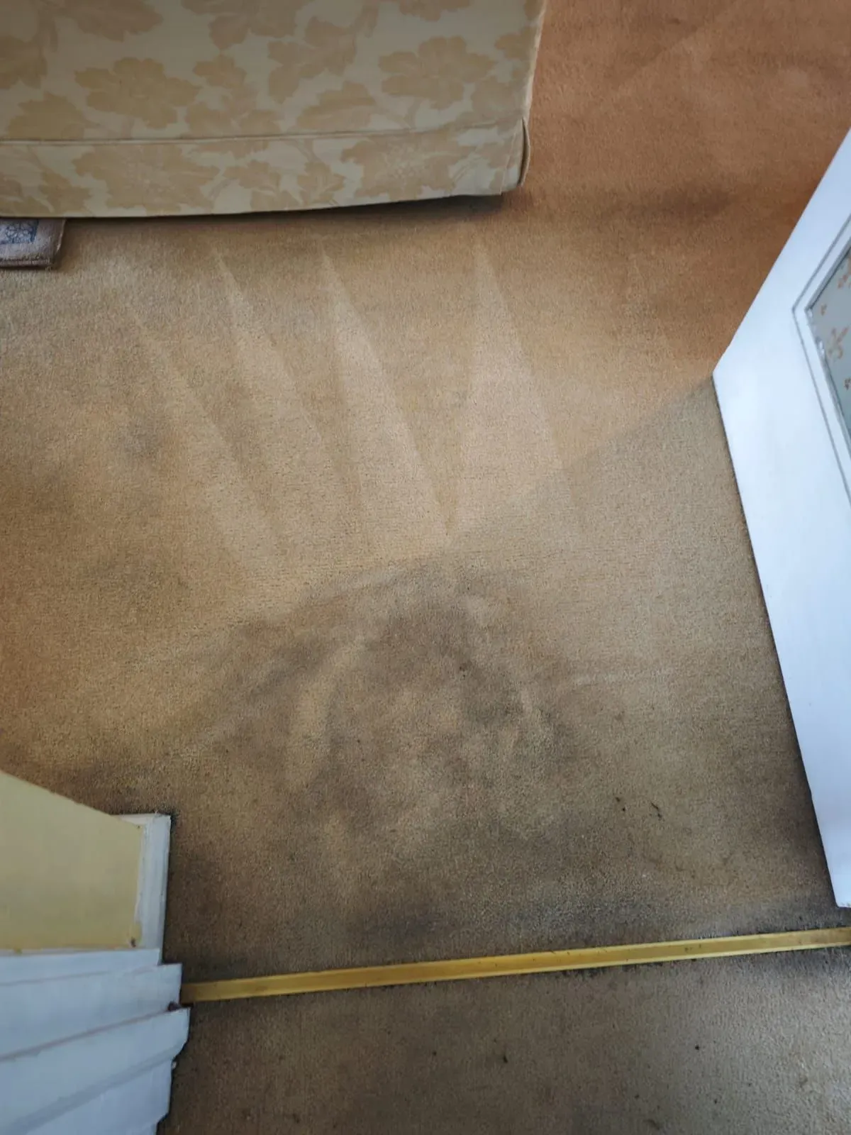 Before: fitted carpet, traffic marks and shadows deep-cleaned away